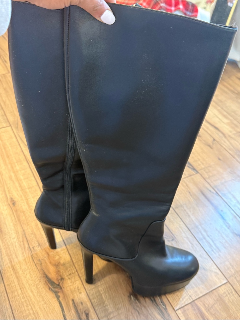 Stuart Weitzman Black Knee-High Platform Stiletto Boots
